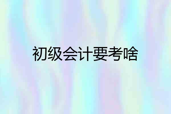 初级会计要考啥