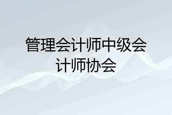 管理会计师中级会计师协会