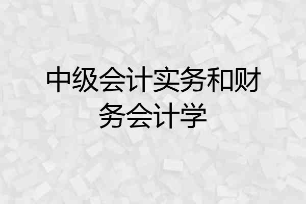 中级会计实务和财务会计学