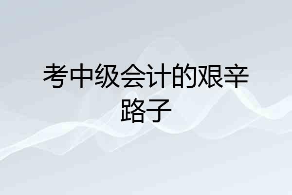 考中级会计的艰辛路子