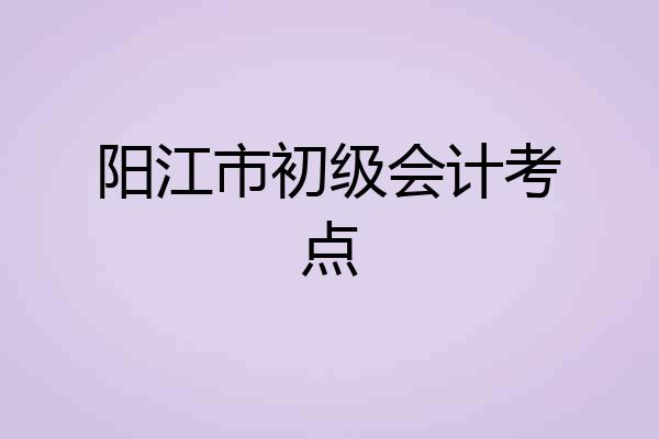 阳江市初级会计考点