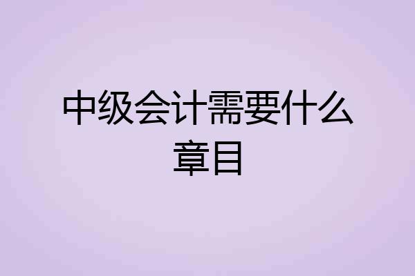中级会计需要什么章目