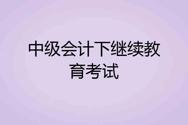 中级会计下继续教育考试