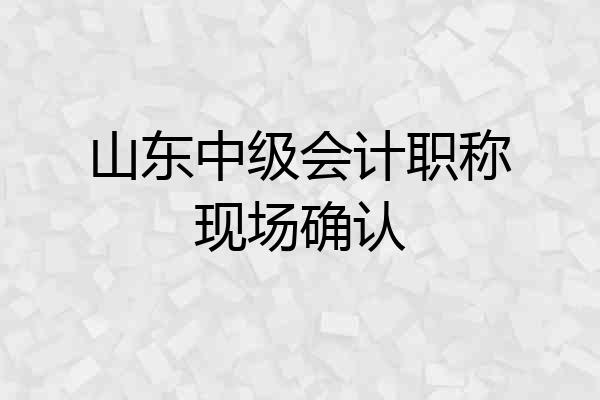 山东中级会计职称现场确认