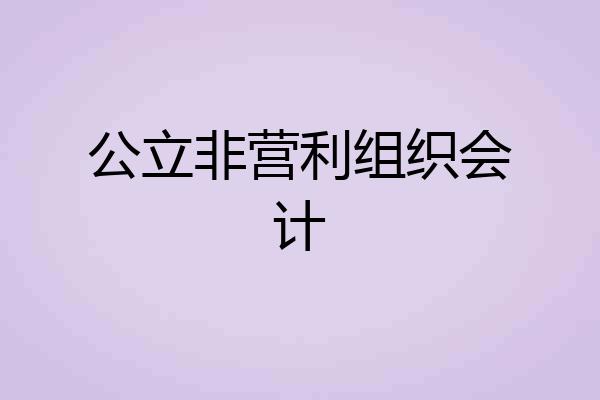 公立非营利组织会计