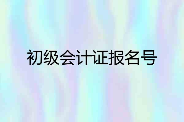 初级会计证报名号