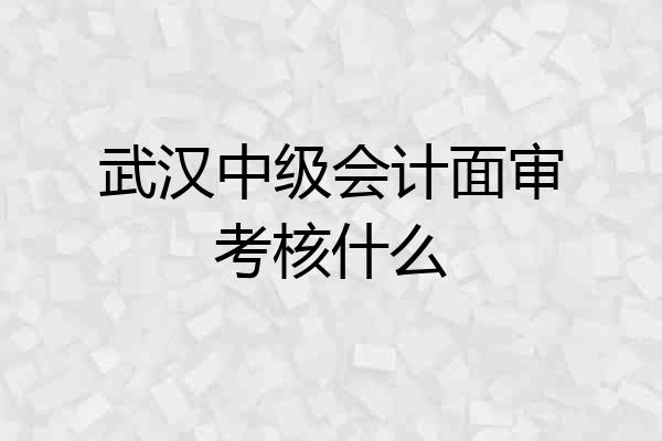 武汉中级会计面审考核什么