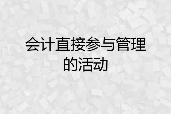 会计直接参与管理的活动