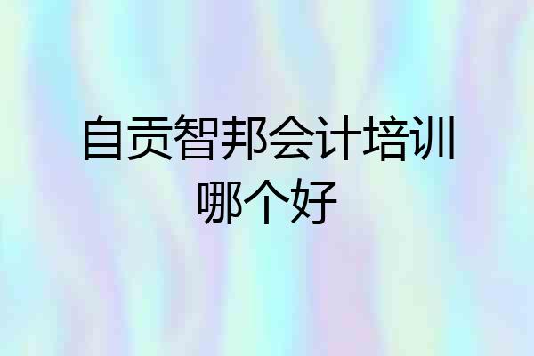 自贡智邦会计培训哪个好