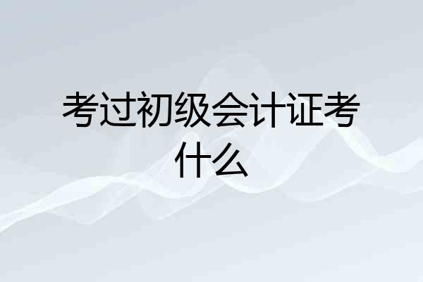 考过初级会计证考什么