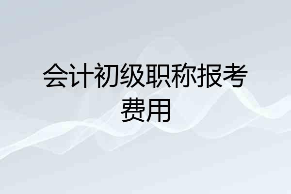 会计初级职称报考费用