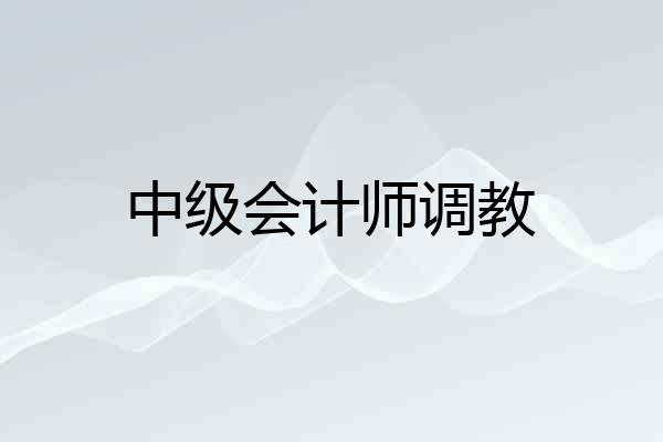中级会计师调教