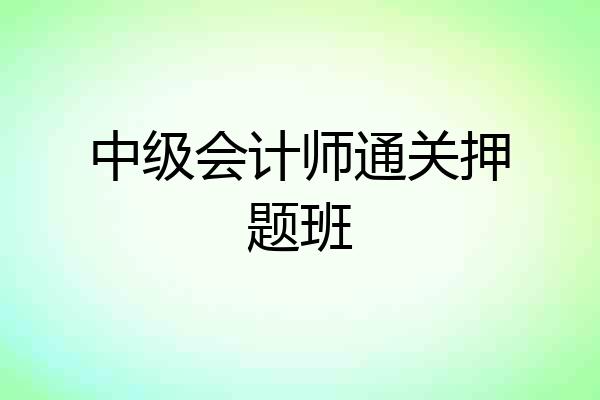 中级会计师通关押题班