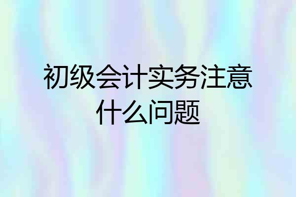 初级会计实务注意什么问题