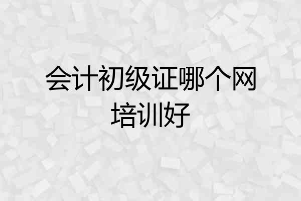 会计初级证哪个网培训好