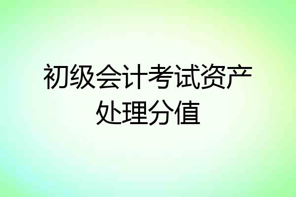 初级会计考试资产处理分值