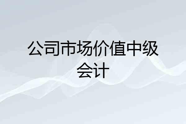 公司市场价值中级会计