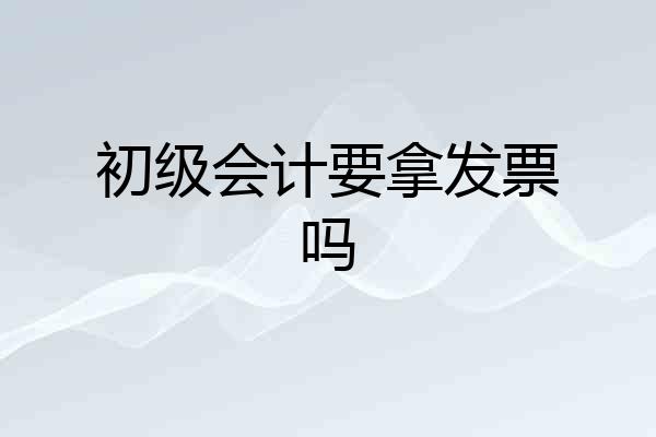 初级会计要拿发票吗