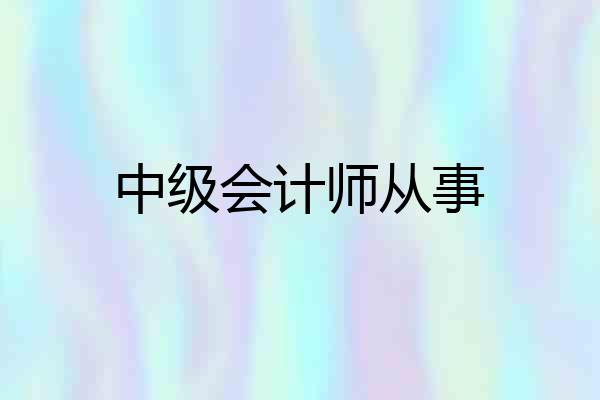 中级会计师从事