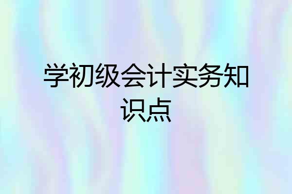 学初级会计实务知识点