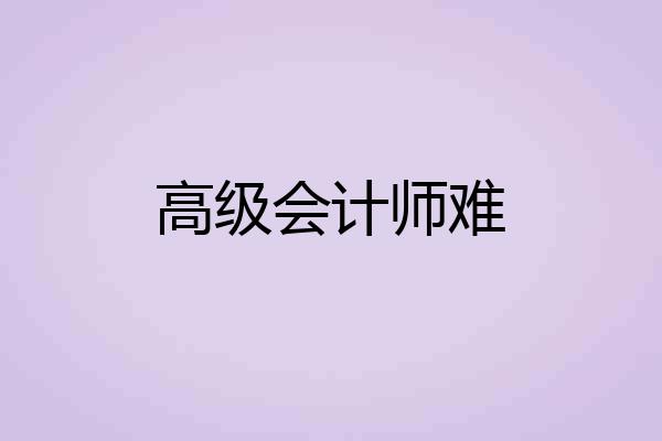 高级会计师难
