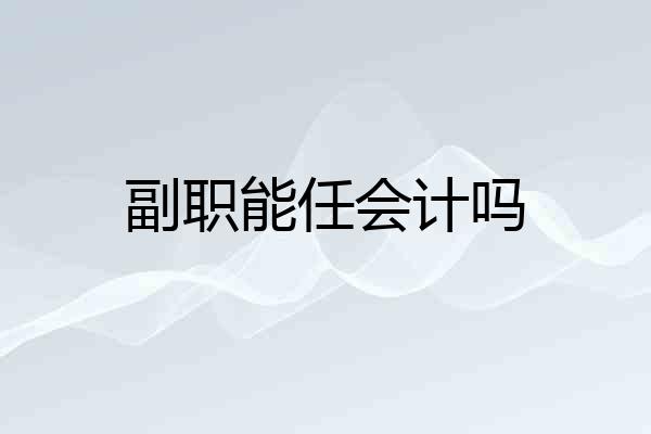 副职能任会计吗