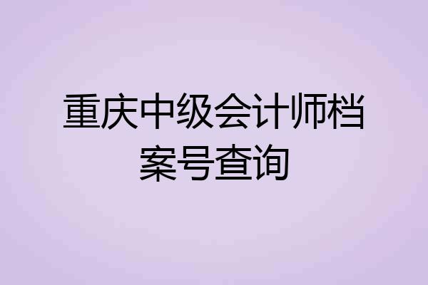 重庆中级会计师档案号查询