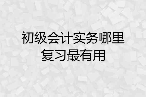 初级会计实务哪里复习最有用