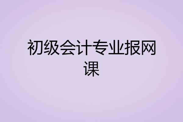 初级会计专业报网课