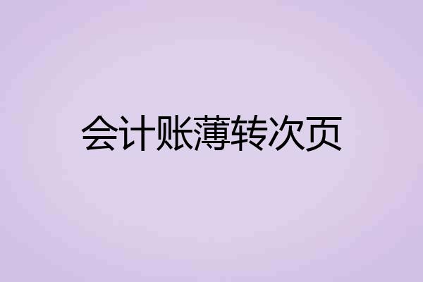 会计账薄转次页
