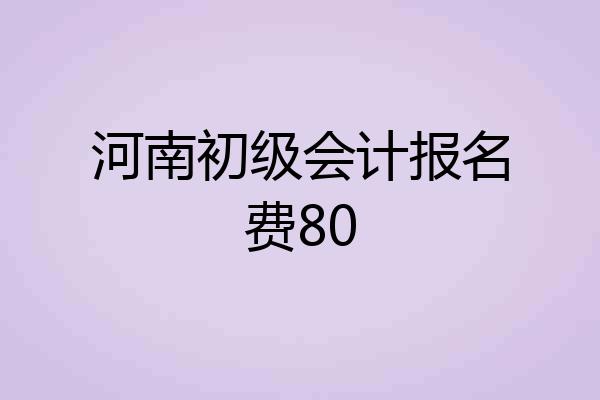 河南初级会计报名费80