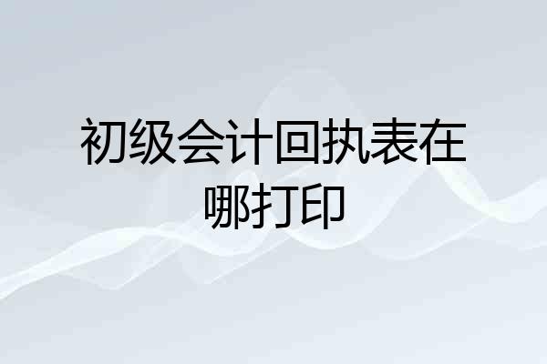 初级会计回执表在哪打印