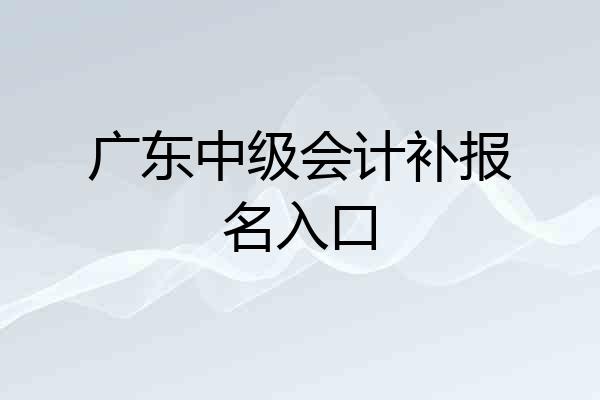广东中级会计补报名入口