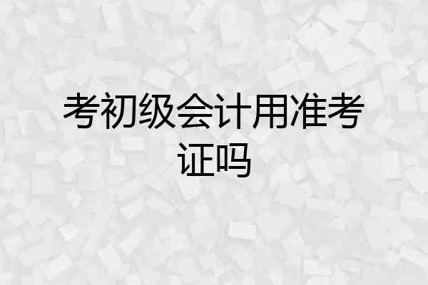 考初级会计用准考证吗