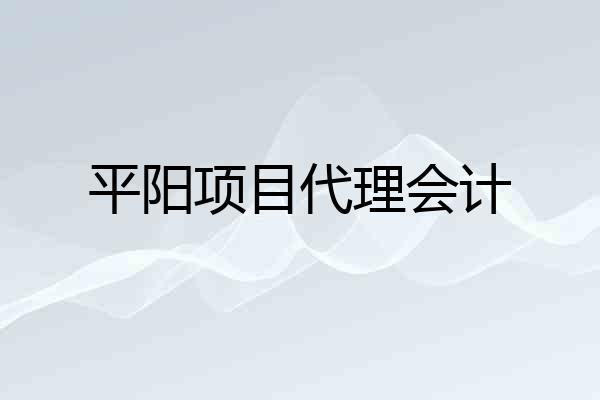 平阳项目代理会计