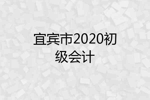 宜宾市2020初级会计