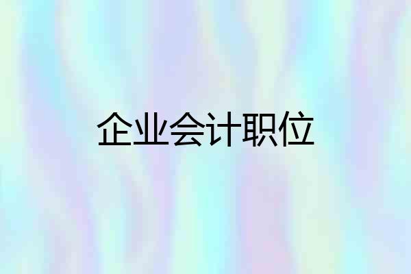 企业会计职位