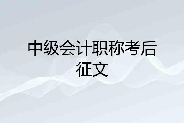 中级会计职称考后征文