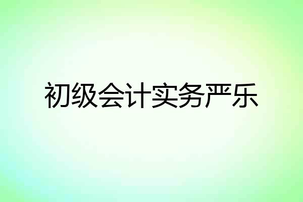 初级会计实务严乐