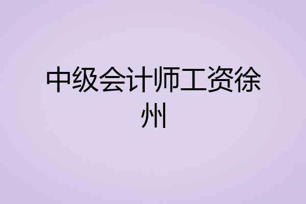中级会计师工资徐州
