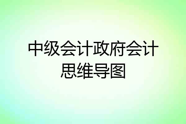 中级会计政府会计思维导图