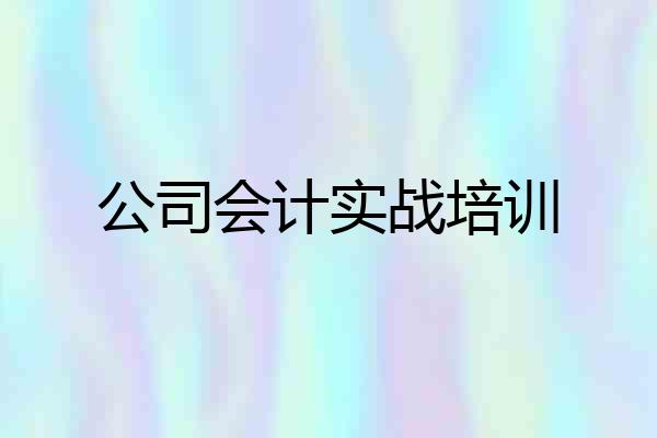 公司会计实战培训