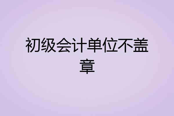 初级会计单位不盖章
