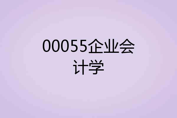 00055企业会计学