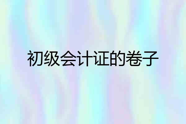 初级会计证的卷子