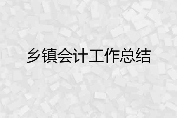 乡镇会计工作总结