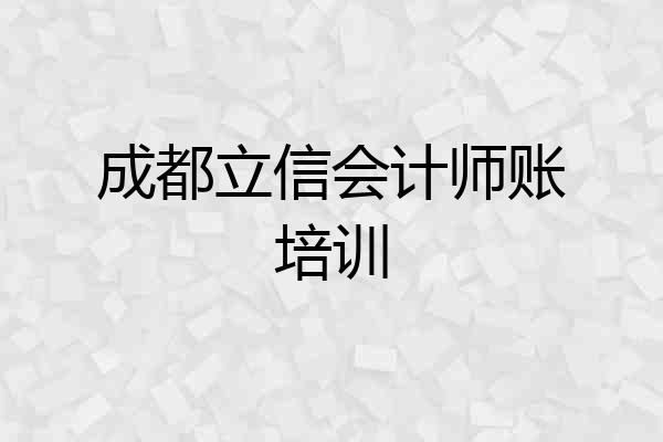 成都立信会计师账培训