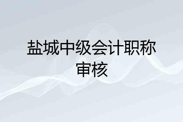 盐城中级会计职称审核