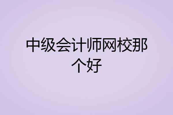中级会计师网校那个好