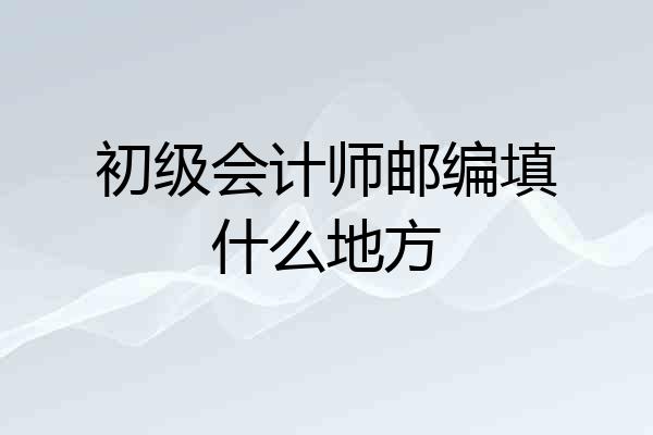 初级会计师邮编填什么地方
